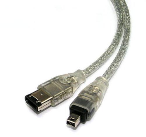 IEEE 1394 4P-6P Fire Wire Transparent 1.2m